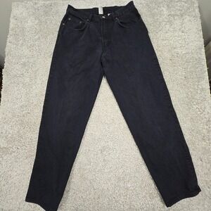 Lucky Brand Mens Black Dungarees 34 (Fits 31x33) Relaxed Tapered USA Vintage Fit